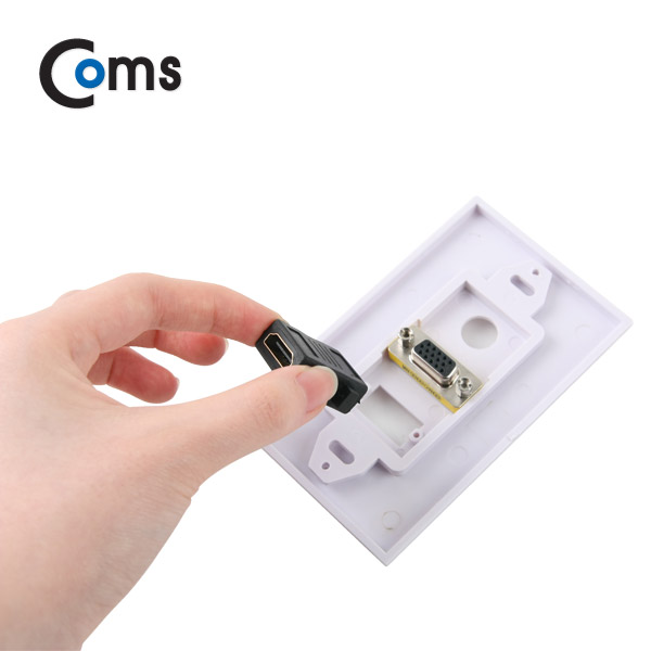 Coms HDMI 월 플레이트 (HDMI/VGA/STEREO) 115*70mm