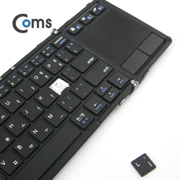 Coms 블루투스 키보드&터치패드 V3.0, 스탠드 거치대 내장/접이식, 멀티페어링, 충전식