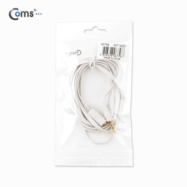 Coms 스테레오 케이블 (Flat/3.5/4극), 2M (연장 M/F)/Stereo