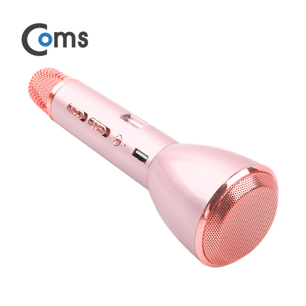 Coms 휴대용 블루투스 노래방 마이크 앰프(AUX 입력/에코/볼륨/USB 충전) 로즈골드/ evn1