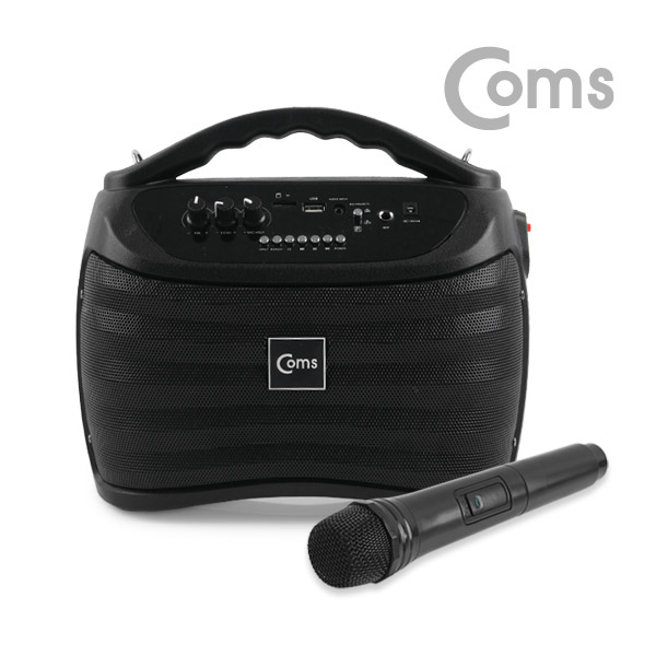 Coms 블루투스 스피커 & 무선 마이크 앰프 (30W USB/MicroSD 재생, AUX BGM 지원)/ evn1