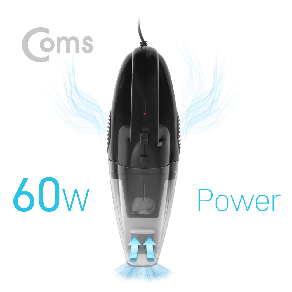 Coms 차량용 진공 청소기 - 초강력 60W 흡입력