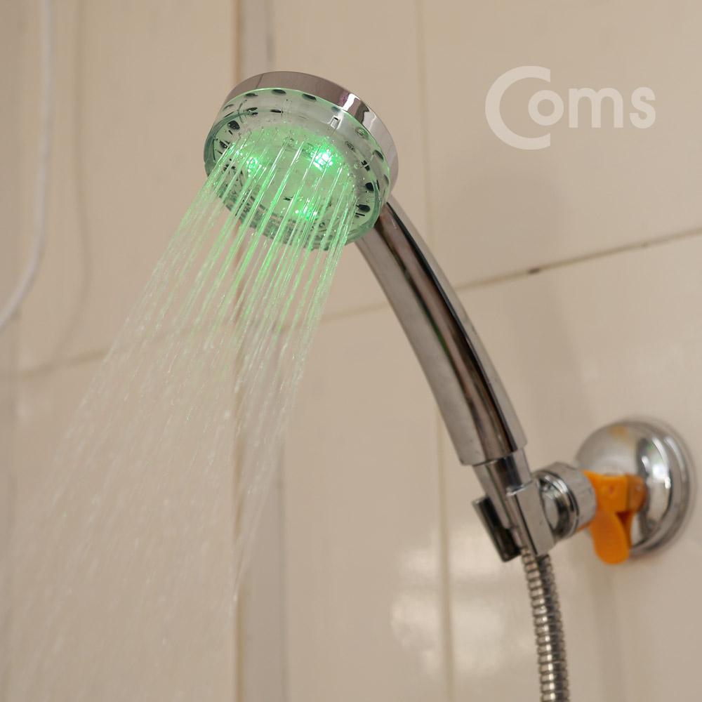 Coms LED 샤워기(3 LED형), 청/녹/적