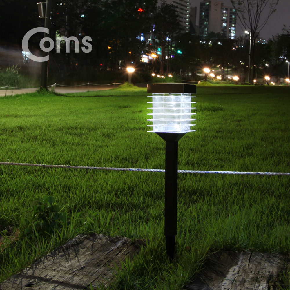 Coms 태양광 LED 정원등 / 가든램프(2 SMD LED/White) 메탈 지지대 / LED 램프