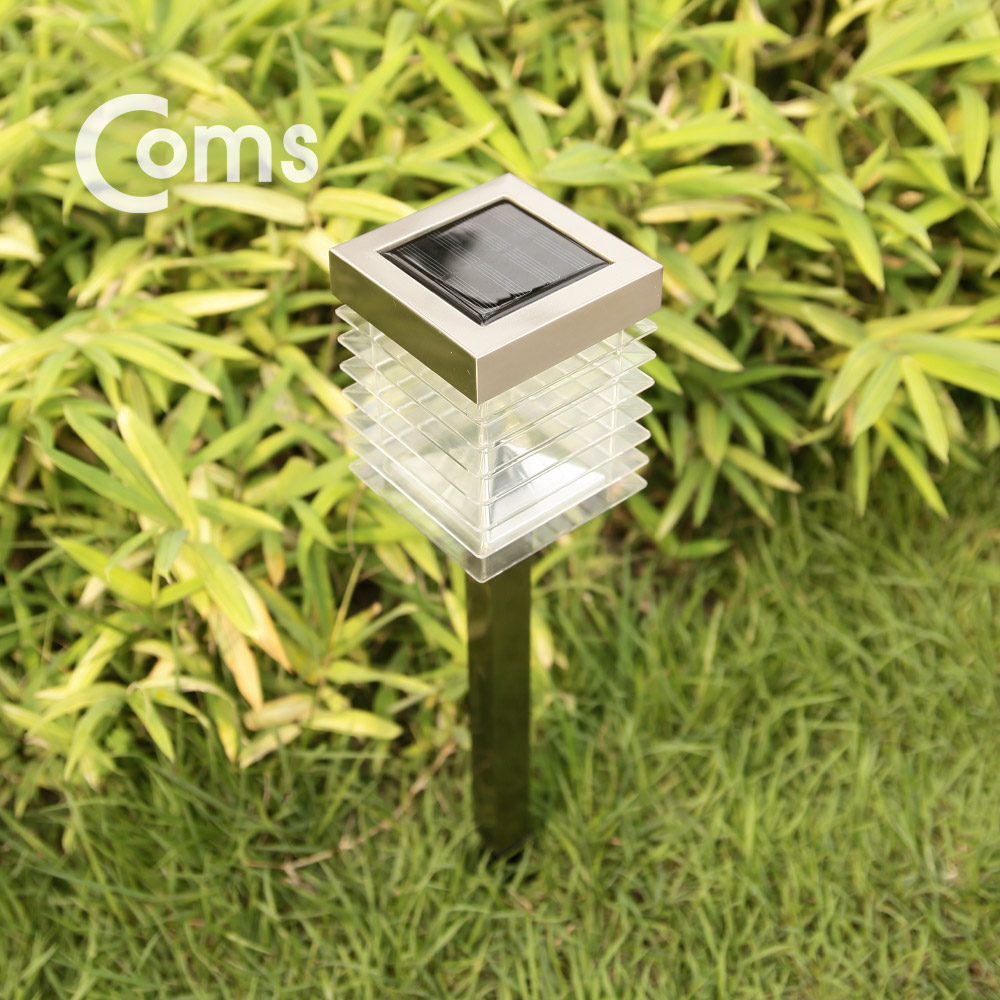 Coms 태양광 LED 정원등 / 가든램프(2 SMD LED/White) 메탈 지지대 / LED 램프