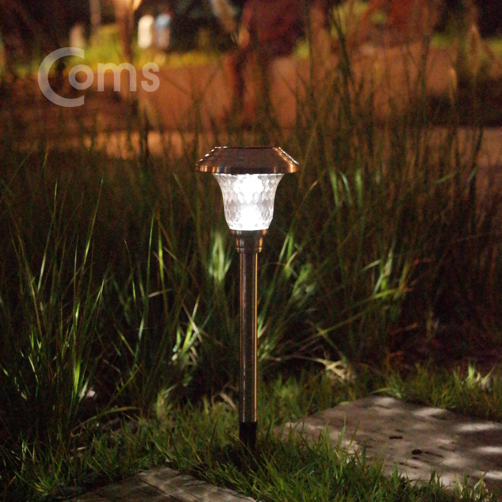 Coms 태양광 LED 정원등/가든램프(1LED/White) 유리렌즈 / LED 램프