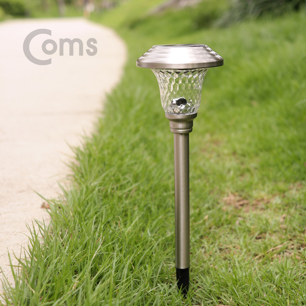Coms 태양광 LED 정원등/가든램프(1LED/White) 유리렌즈 / LED 램프