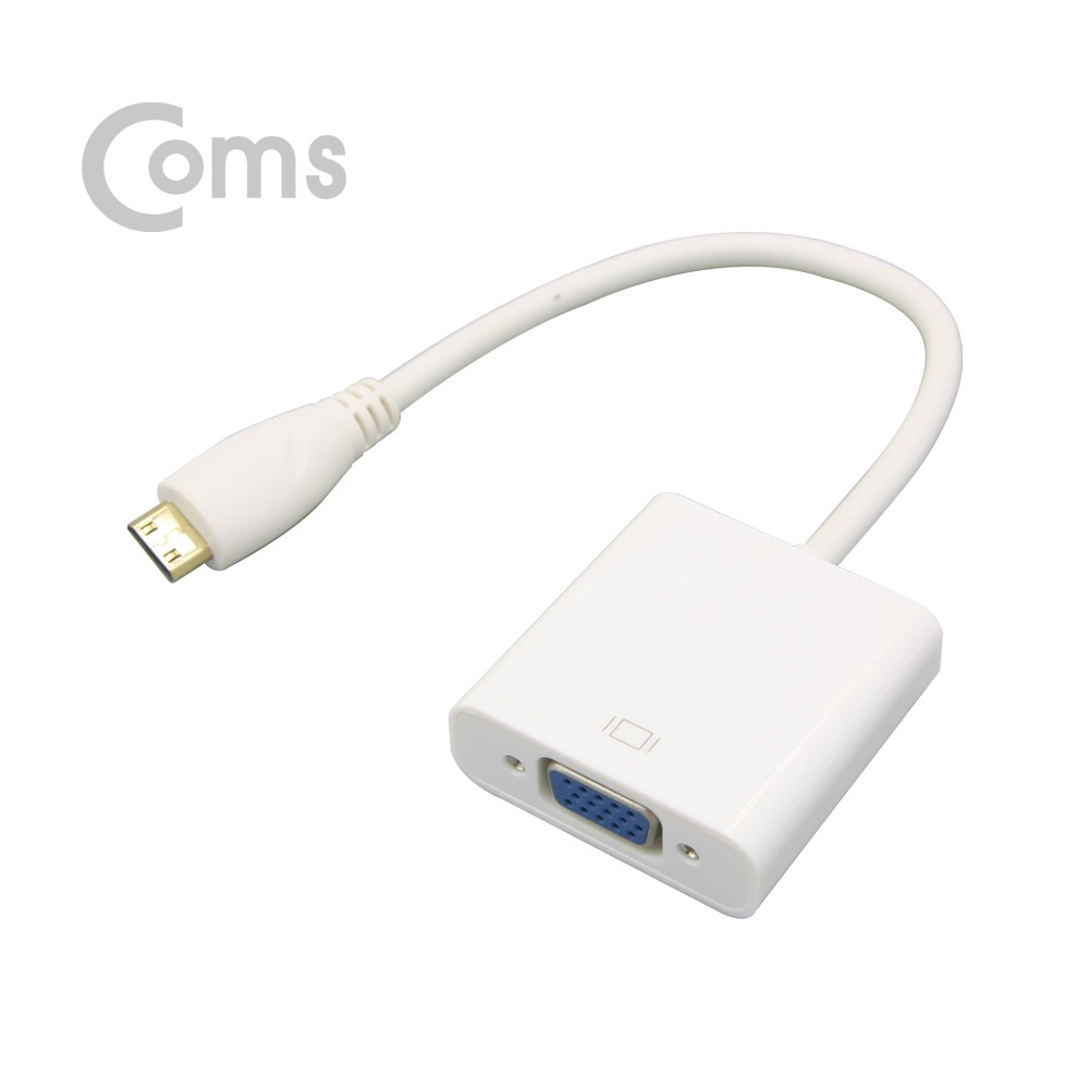 Coms HDMI 컨버터(Mini HDMI to VGA) 오디오 미지원 / 케이블 일체형