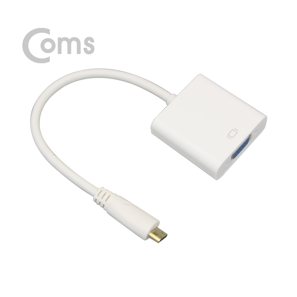 Coms HDMI 컨버터(Mini HDMI to VGA) 오디오 미지원 / 케이블 일체형