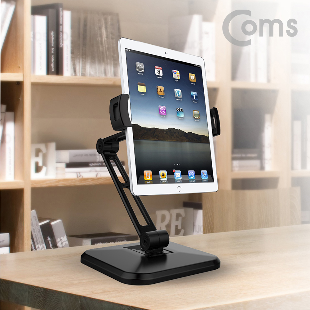 Coms 스마트 타블렛 데스크 스탠드/각도조절/Black/회전/벽면거치