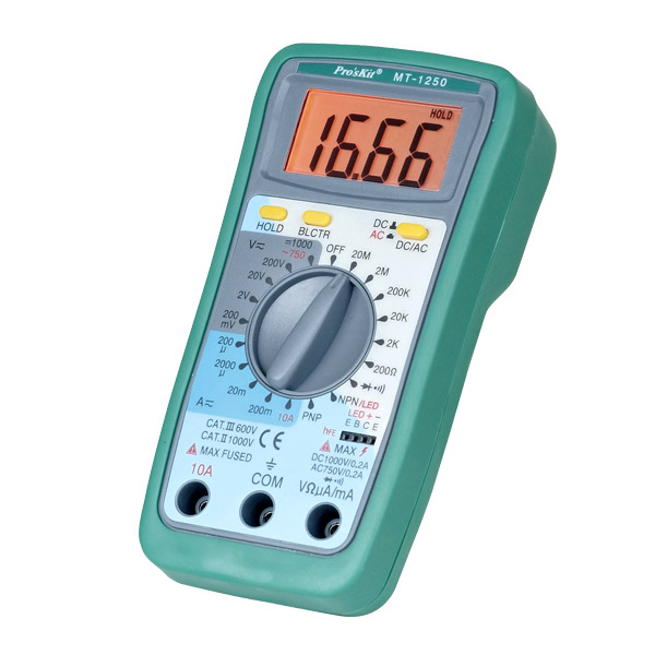 Prokit 디지털 테스터(AC/DC/전류/전압/저항/주파수/온도 테스트)