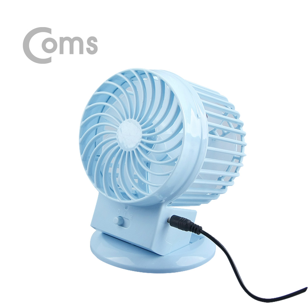 Coms USB 선풍기 (2중모터/80mm) Blue / 2단 바람세기 /evn2