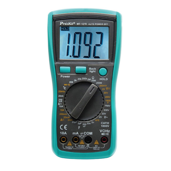 Prokit 디지털 테스터(AC/DC/전류/전압/저항/주파수/온도 ) CE CATⅢ 호환