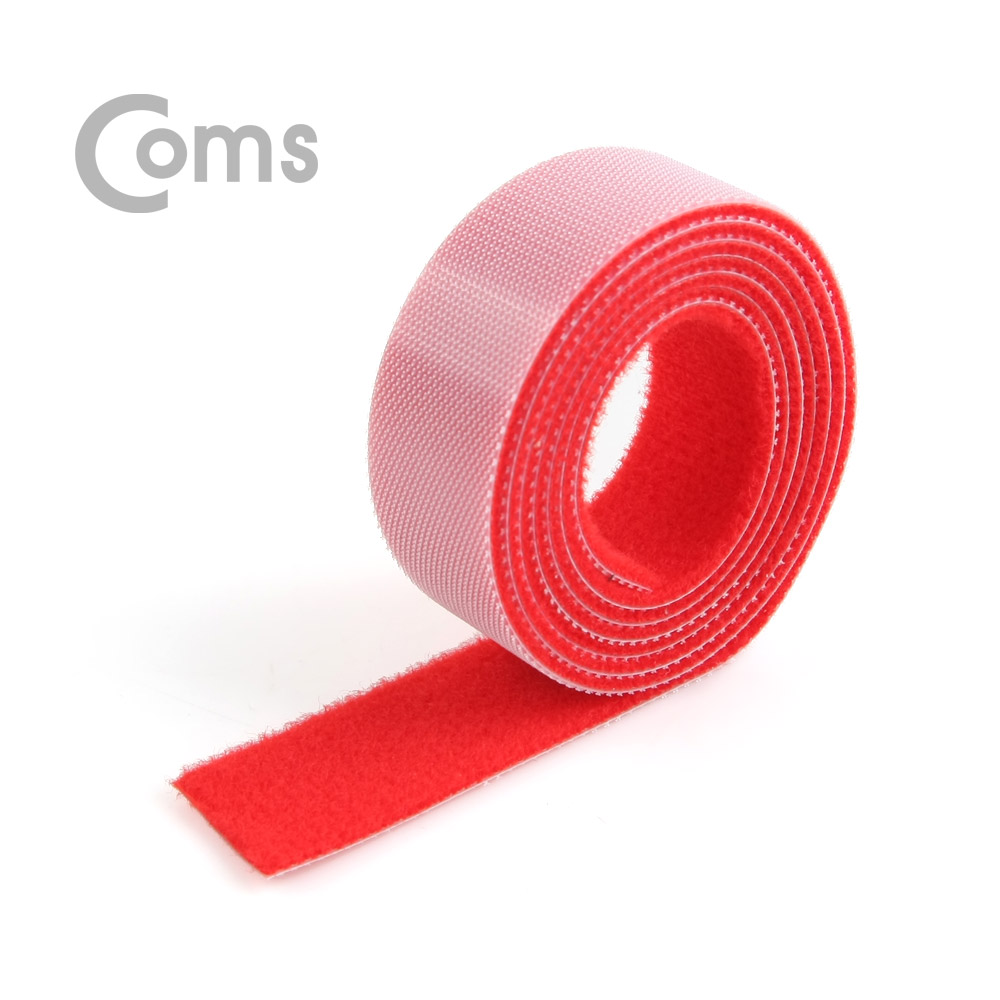 Coms 벨크로 타이(100mm x 20mm) Red/케이블타이
