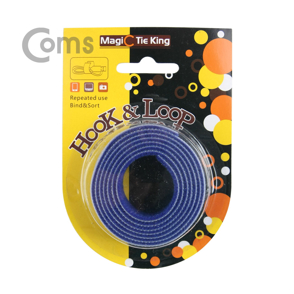 Coms 벨크로 타이(100mm x 20mm) Blue/케이블타이