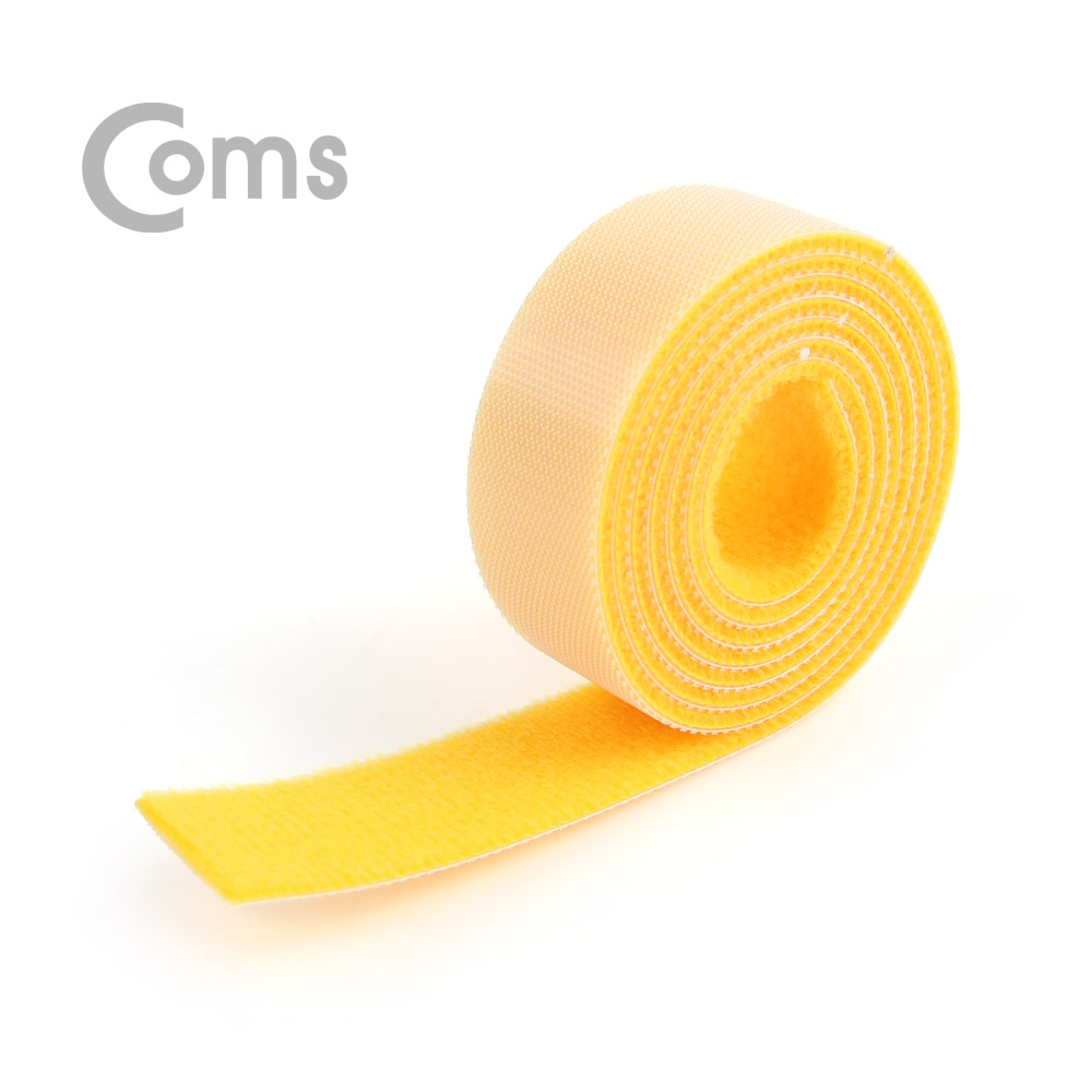 Coms 벨크로 타이(100mm x 20mm) Yellow/케이블타이