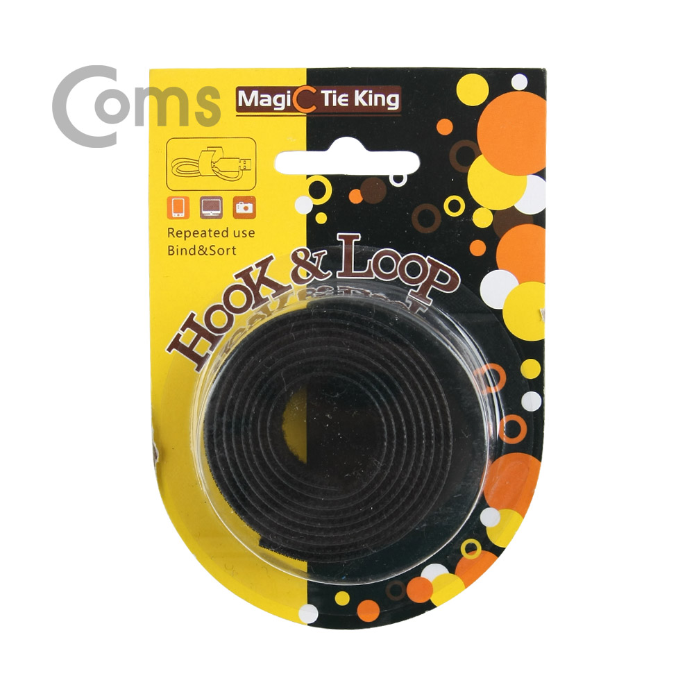 Coms 벨크로 타이(100mm x 20mm) Black/케이블타이