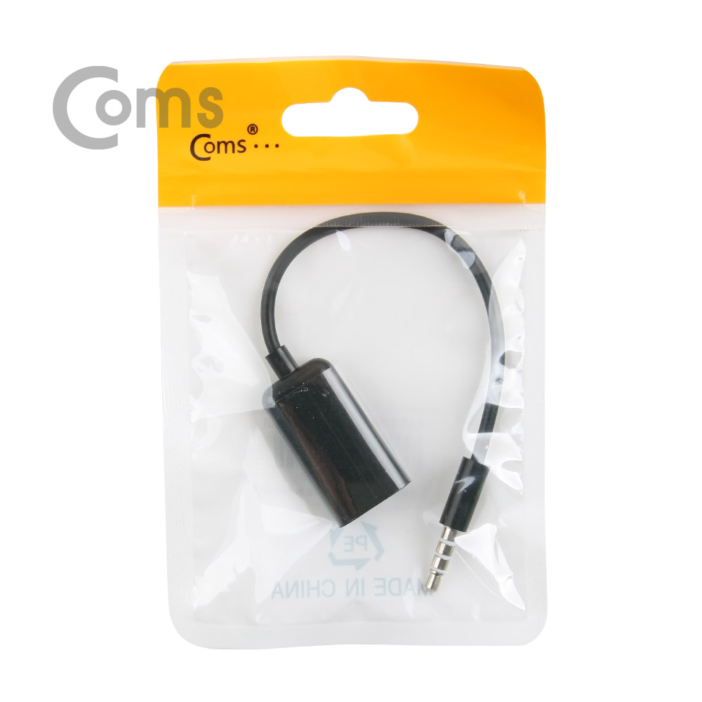 Coms 스테레오 젠더 Y형(3.5 4극 M/3극 Fx2) / 2분배 20cm, Black/Stereo