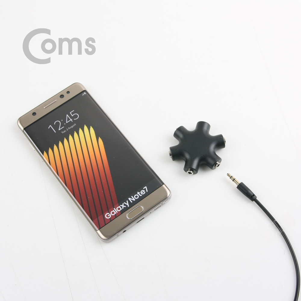 Coms 스테레오 젠더 별형(5분배) Black - 3.5 ST(F)/3.5 ST(F) x 5/Stereo