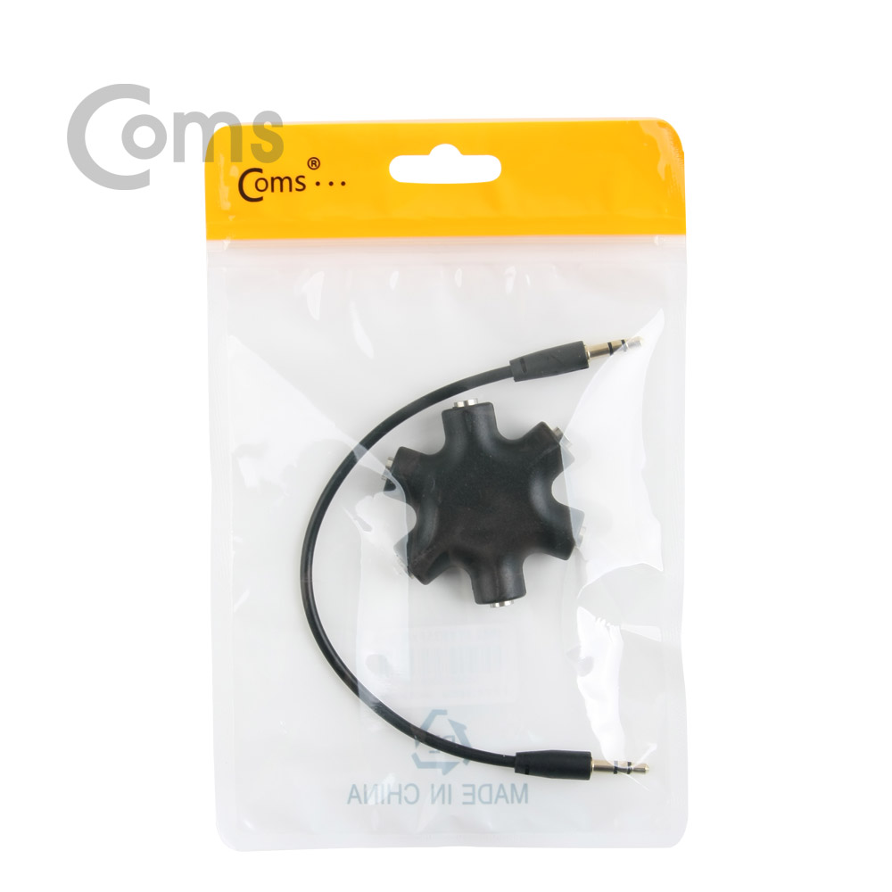 Coms 스테레오 젠더 별형(5분배) Black - 3.5 ST(F)/3.5 ST(F) x 5/Stereo