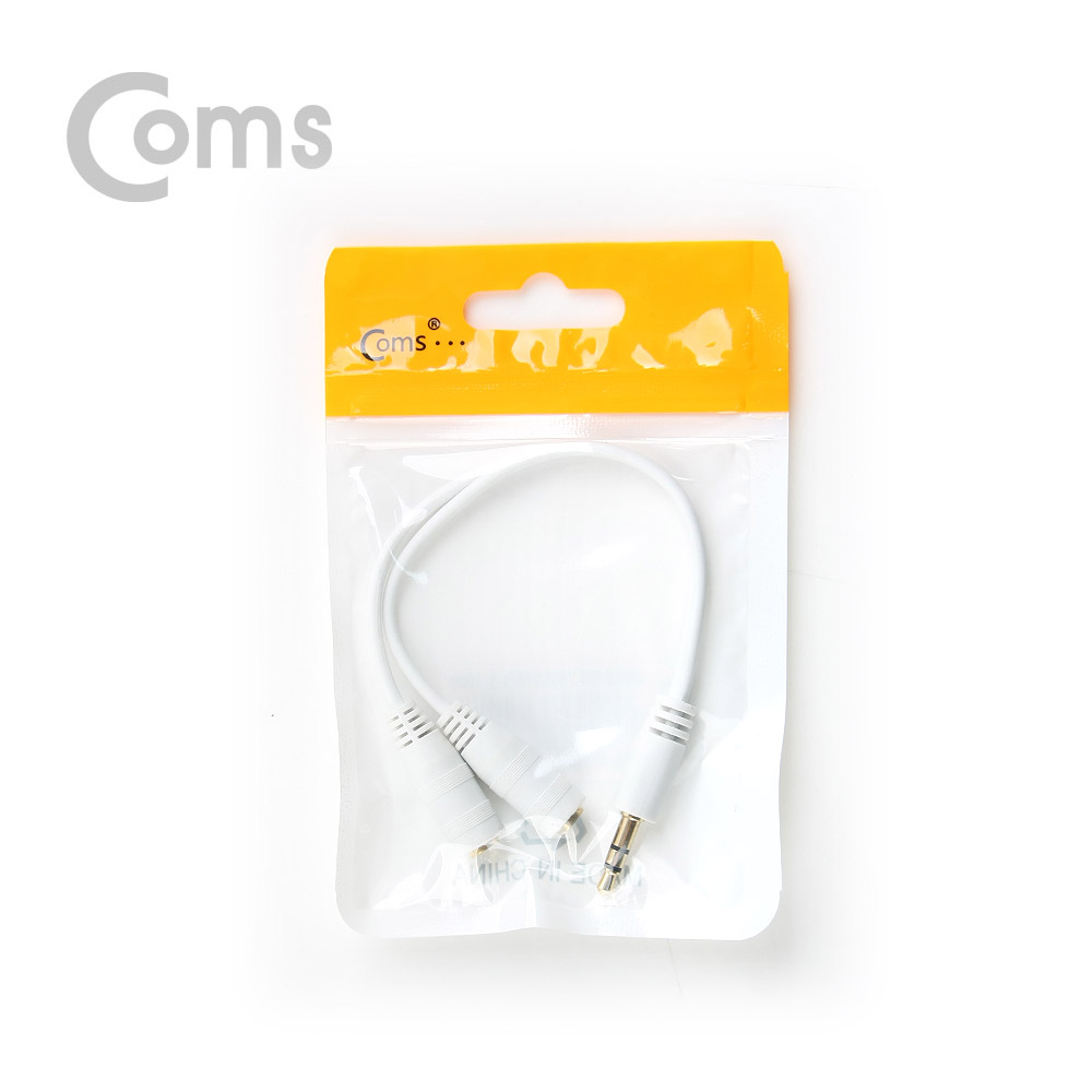 Coms 스테레오 젠더 Y형(3.5 M/Fx2)/2분배 10cm, White/Stereo