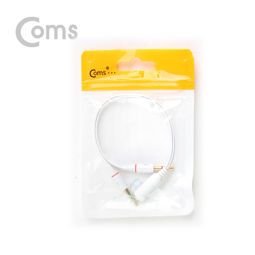 Coms 스테레오 젠더 Y형(3.5 F/Mx2) 10cm, White/Stereo