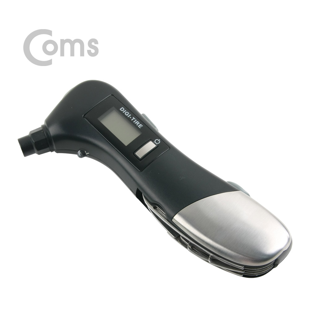Coms 차량용 멀티툴, 타이어 공기압 측정기/LED/Tools