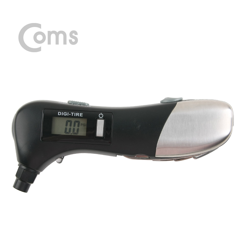 Coms 차량용 멀티툴, 타이어 공기압 측정기/LED/Tools