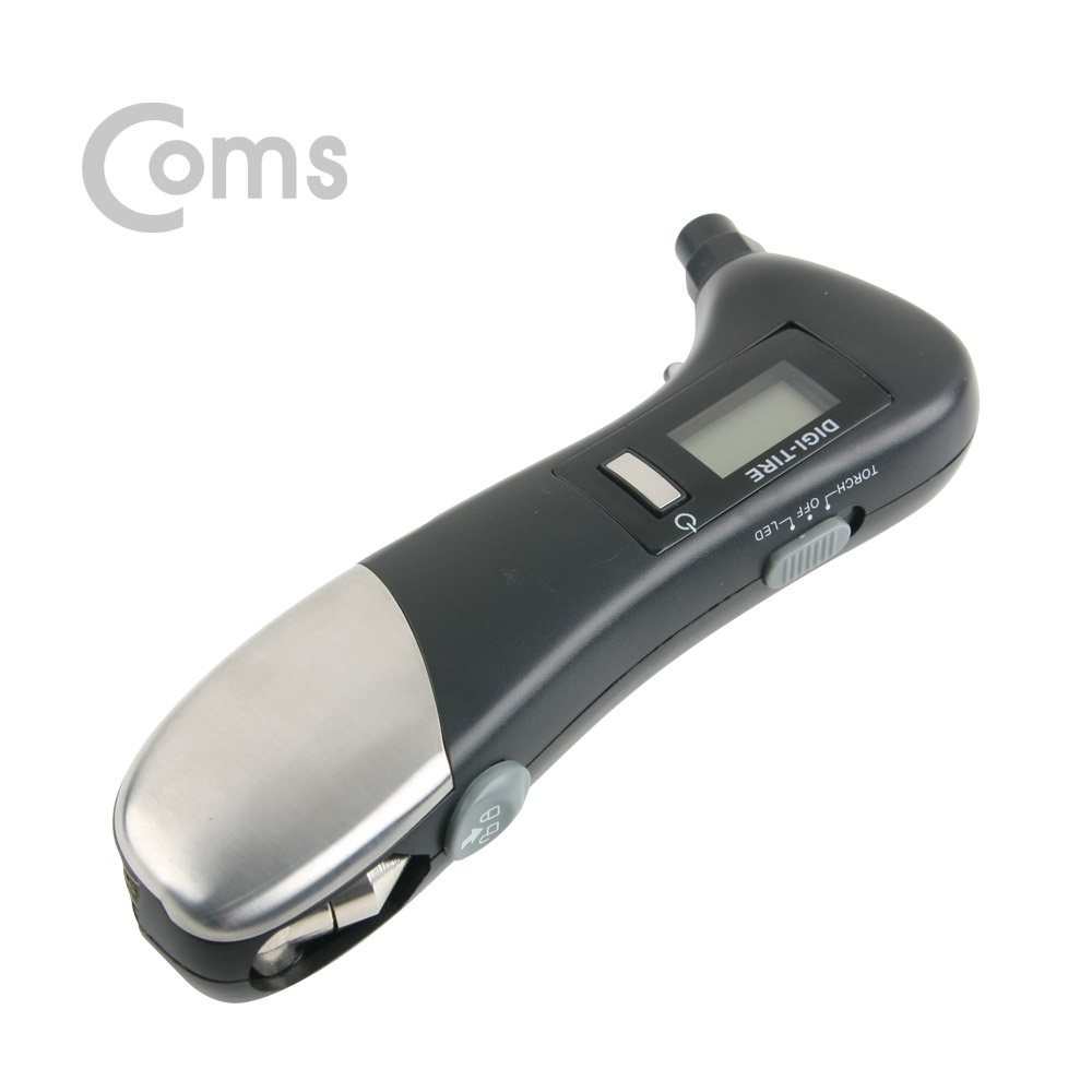 Coms 차량용 멀티툴, 타이어 공기압 측정기/LED/Tools