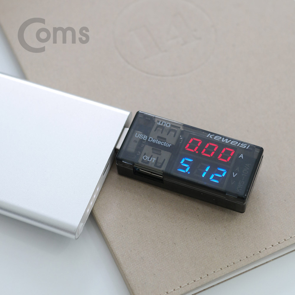 Coms USB 테스터기(전류/전압 측정), KWS-10AV, 2Port 측정