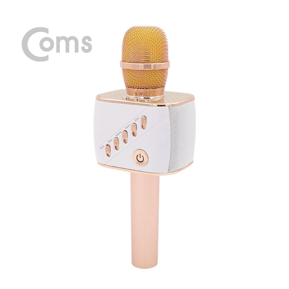 Coms 명품 휴대용 블루투스 노래방 마이크 / 5Wx2 스피커 겸용 (AUX/에코/볼륨/USB 충전)
