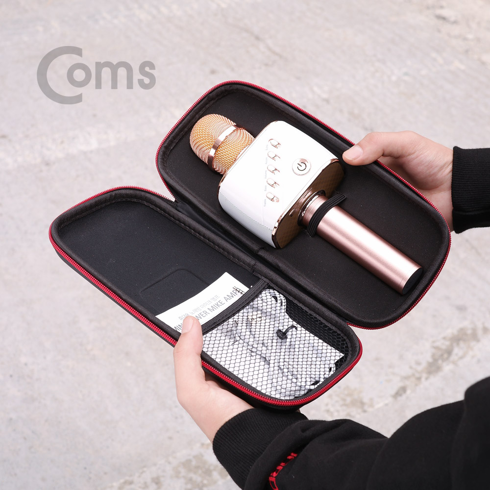 Coms 명품 휴대용 블루투스 노래방 마이크 / 5Wx2 스피커 겸용 (AUX/에코/볼륨/USB 충전)