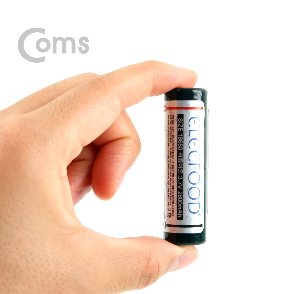 Coms 18650 배터리, 초박리 보호회로 / KC인증/2600mAh 보호회로형