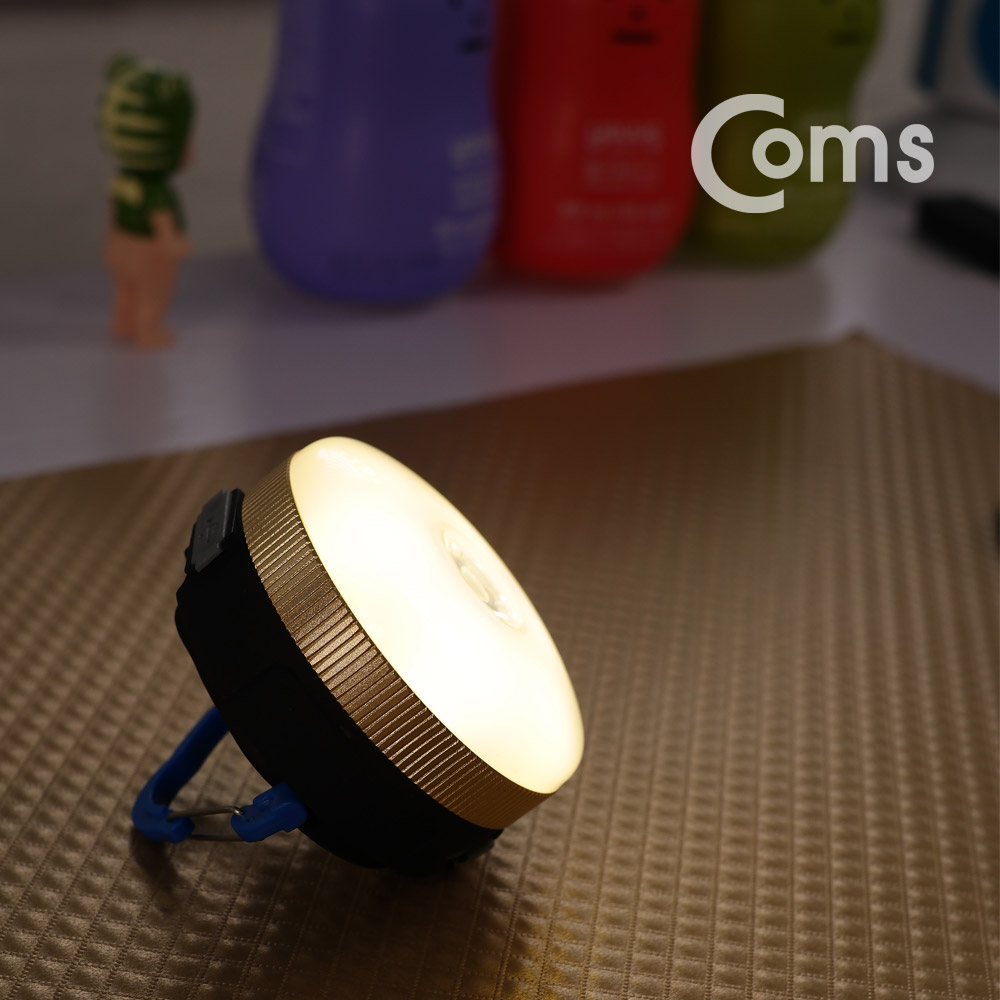Coms 램프 (LED 캠핑용), 9LED+1LED - 3W 충전/자석식/고리 고정/무드등