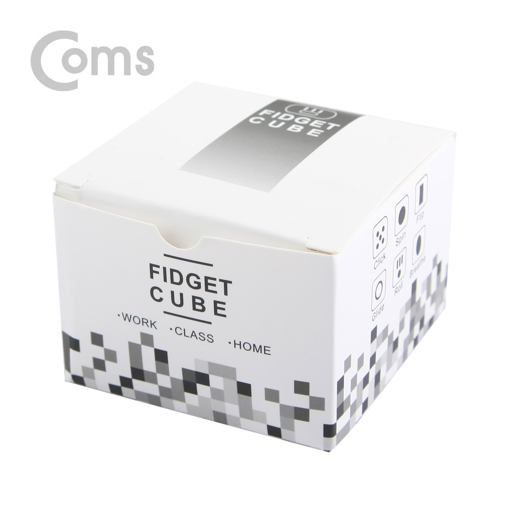 Coms 피젯큐브, 집중력장애 개선, 집중력 큐브 / 스트레스 해소 아이템(블랙)