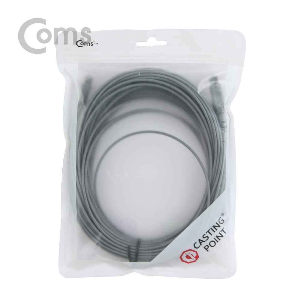 Coms 오디오광 Optical 케이블(2∮ /각-각) 20M, Gray / 2∮, Toslink to Toslink