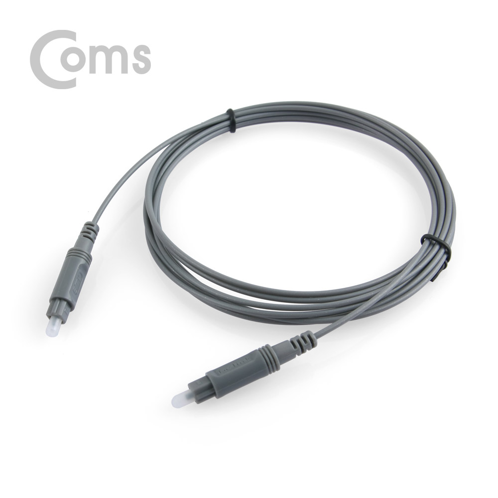 Coms 오디오광 Optical 케이블(2∮ /각-각) 10M, Gray / 2∮, Toslink to Toslink