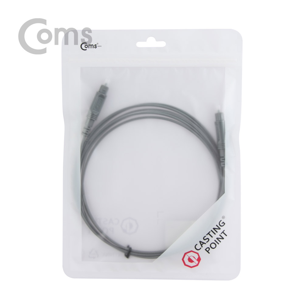 Coms 오디오광 Optical 케이블(2∮ /각-각) 3M Gray/ 2∮, Toslink to Toslink
