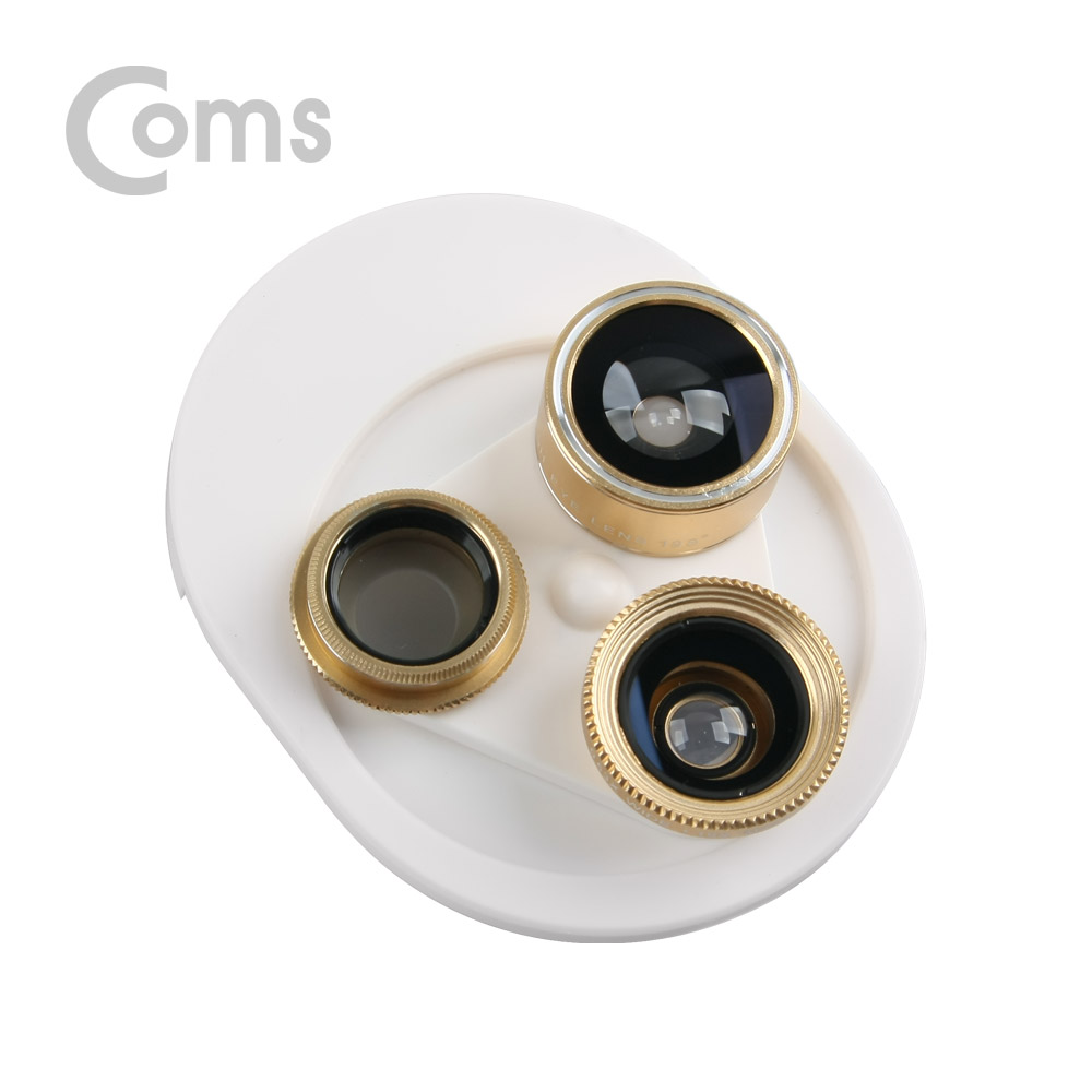 Coms 스마트폰 카메라 확대경(4 in 1) 렌즈회전형 Macro/피쉬아이/Wide/CPL