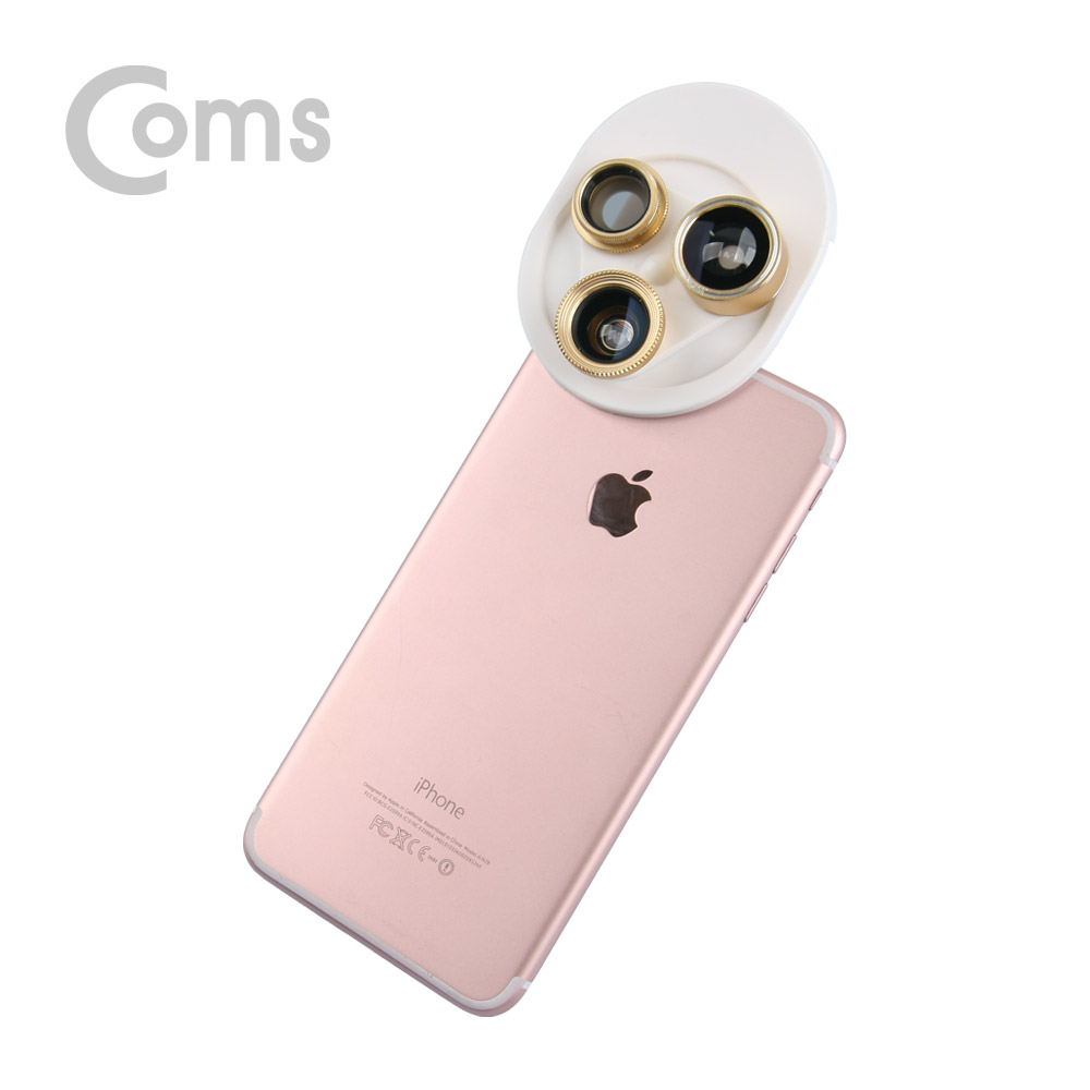 Coms 스마트폰 카메라 확대경(4 in 1) 렌즈회전형 Macro/피쉬아이/Wide/CPL