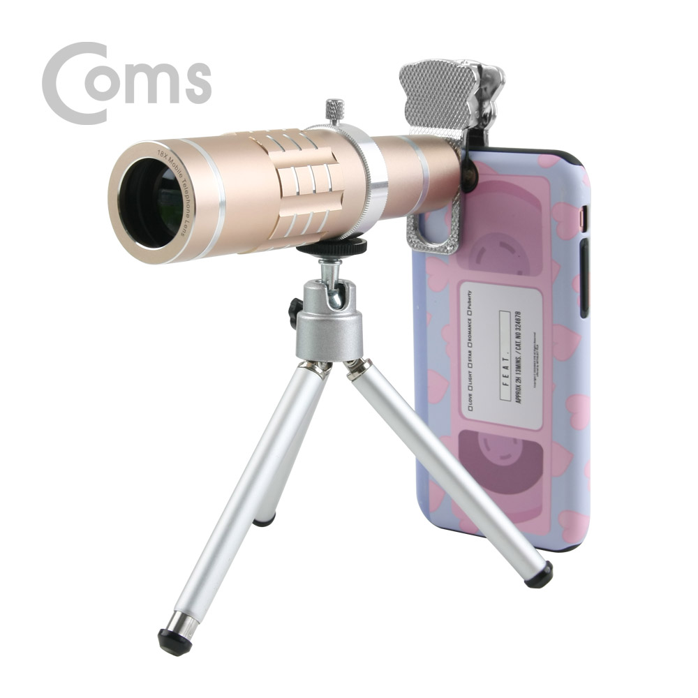 Coms 스마트폰 카메라 확대경 18배줌(18x) 클립 고정(만능)