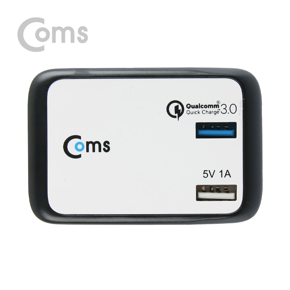 Coms 전원 USB 2 Port 멀티 충전기(White)/ QC 3.0 1Port / 고속충전 / 퀵차지 지원
