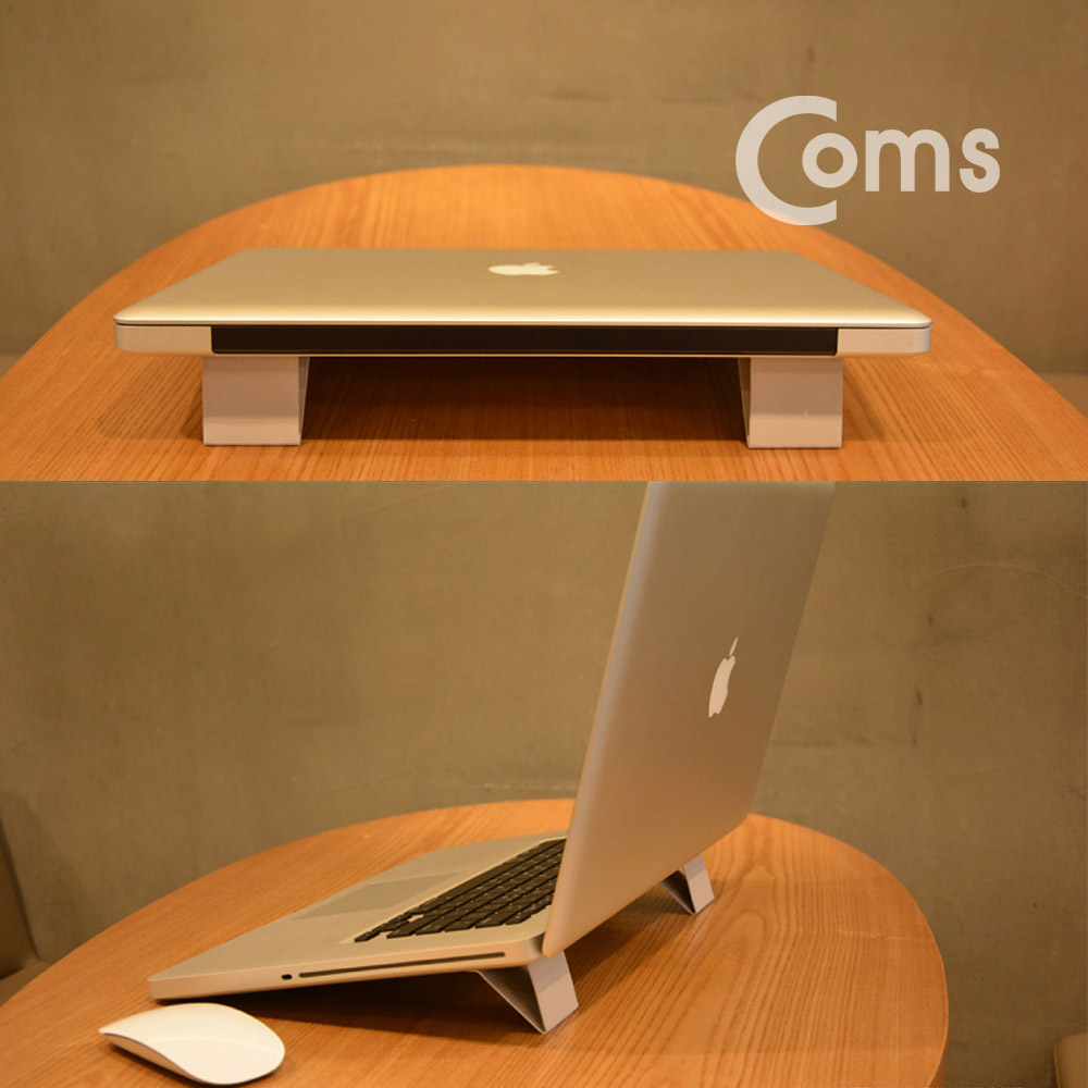 Coms 노트플러스 노트북, 태블릿 휴대용 거치대 / 3단계 높이조절 / 실버