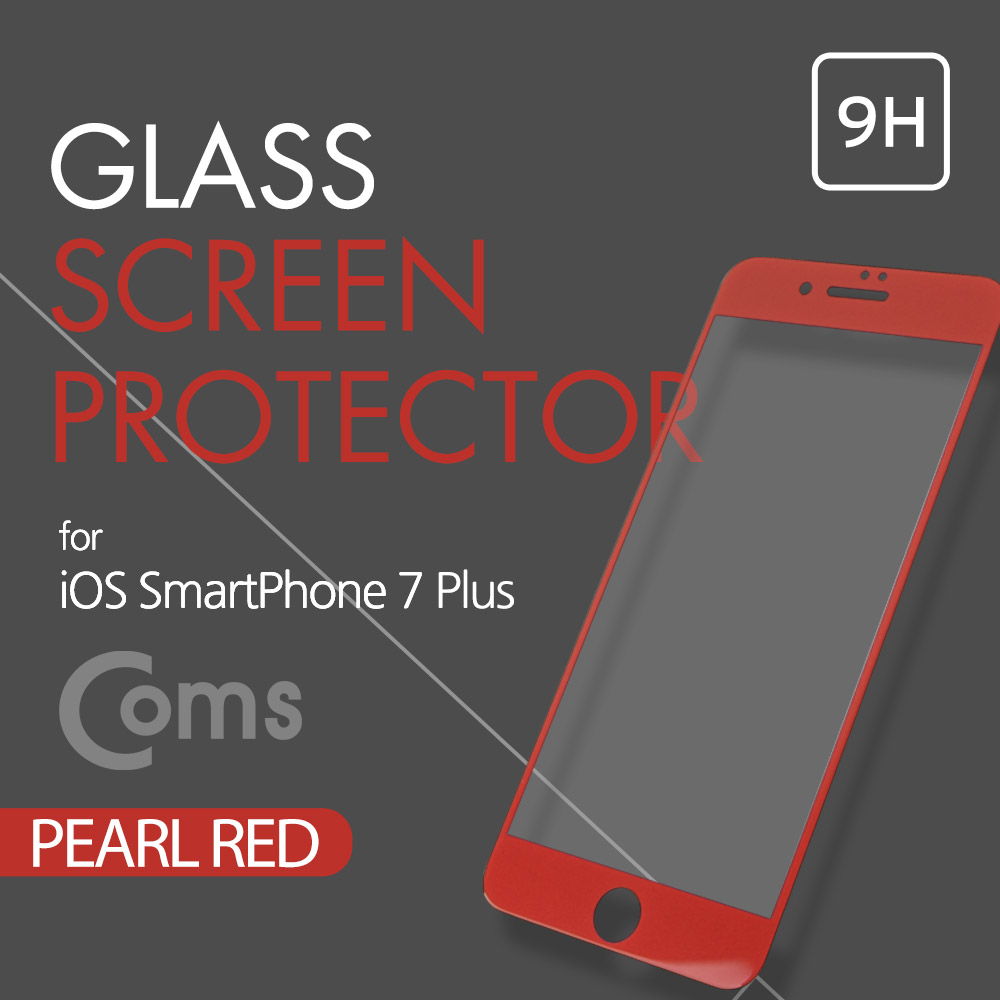 Coms iOS 스마트폰 7 Plus 보호필름, Red