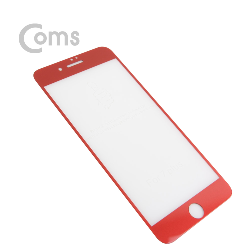 Coms iOS 스마트폰 7 Plus 보호필름, Red
