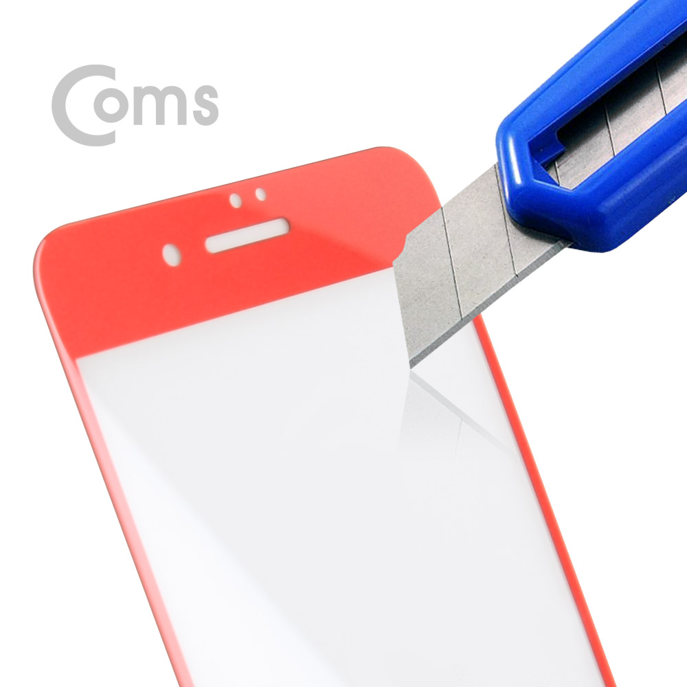Coms iOS 스마트폰 7 Plus 보호필름, Red