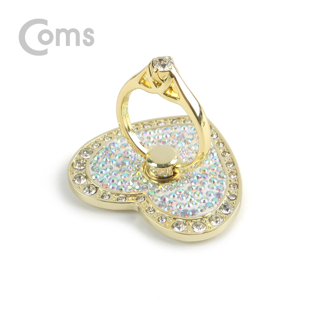 Coms 스마트폰 거치대(손가락 링) / 링 홀더 / 핑거 링, Yellow/White