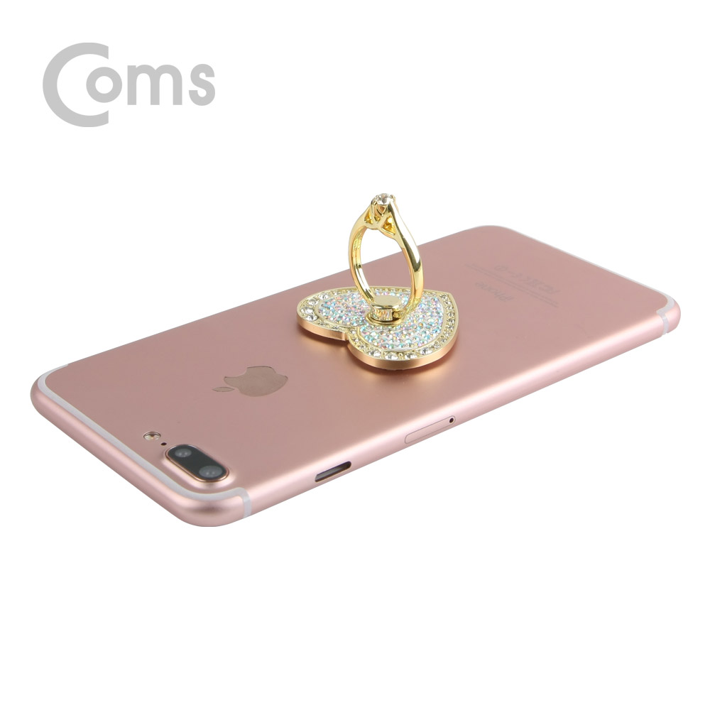 Coms 스마트폰 거치대(손가락 링) / 링 홀더 / 핑거 링, Yellow/White