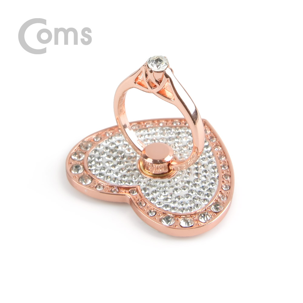 Coms 스마트폰 거치대(손가락 링) / 링 홀더 / 핑거 링, Pink/White