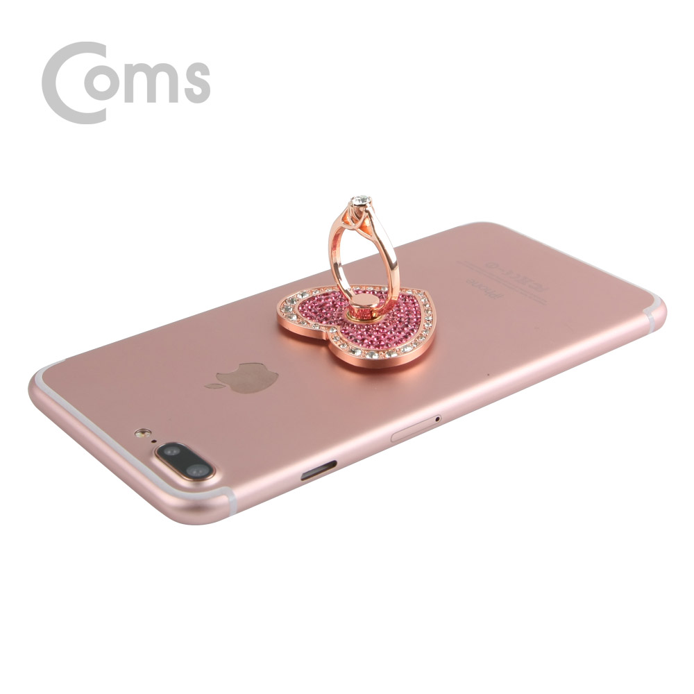 Coms 스마트폰 거치대(손가락 링) / 링 홀더 / 핑거 링, Pink/Red